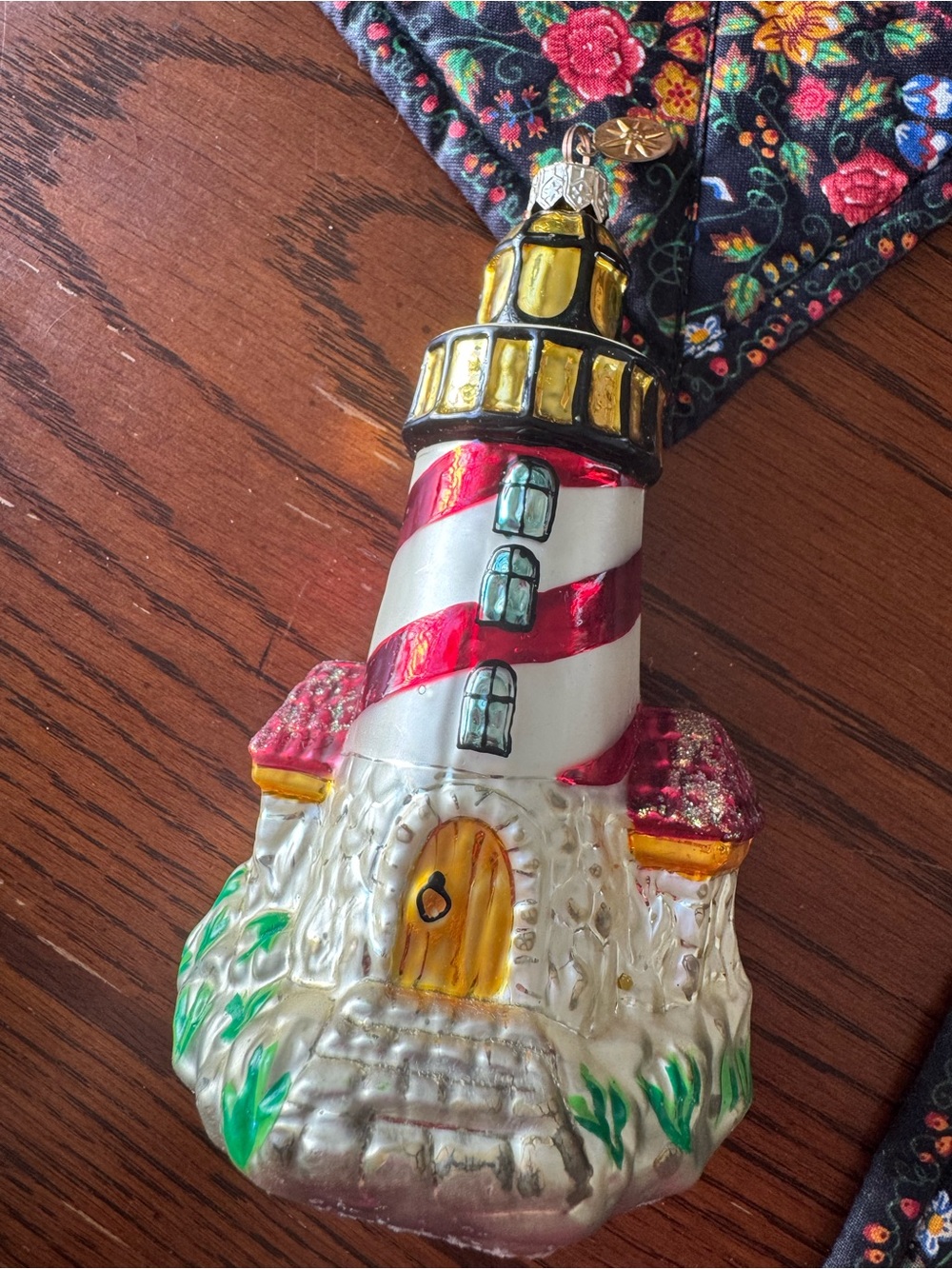 CHRISTOPHER RADKO Light Wave Lighthouse Ornament  1999 Vintage Glass